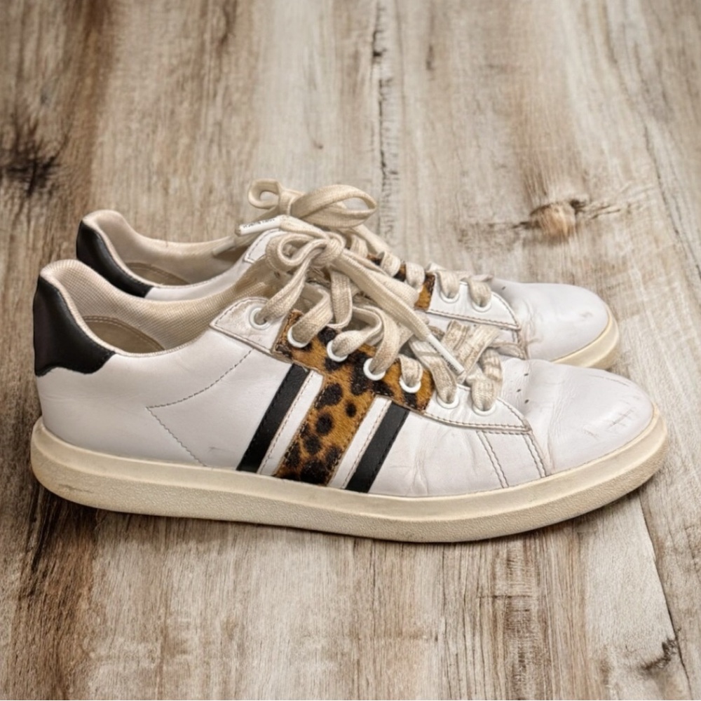 Tory Burch Leather and Fur Sneakers size 7.5